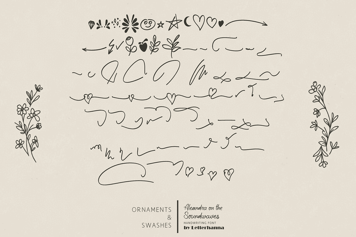 Aleandra on the Soundwaves Font, a Handwritten Font by Letterhanna Studio (Photo 3 of 10)