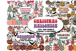 Christmas & Halloween Clipart Bundle, a Graphic by Brush Lab