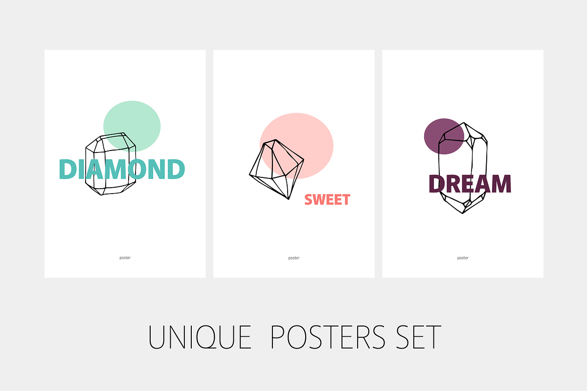 6 Crystal Posters, a Decorative Illustration by Schreibikus (Photo 3 of 5)