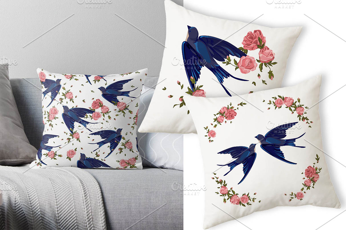 Swallow and flowers collection, a Decorative Illustration by Sweet_print (Photo 4 of 4)