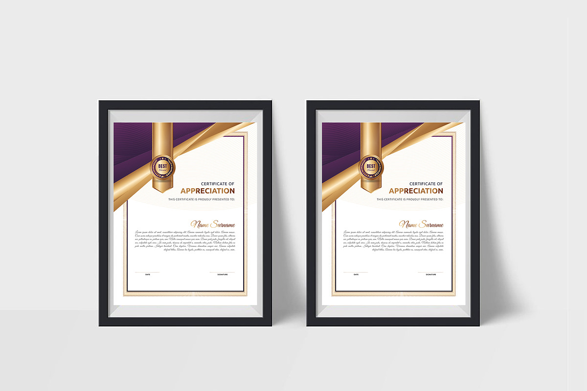 Creative Certificate Design Template, a Stationery Template by MRI STUDIO