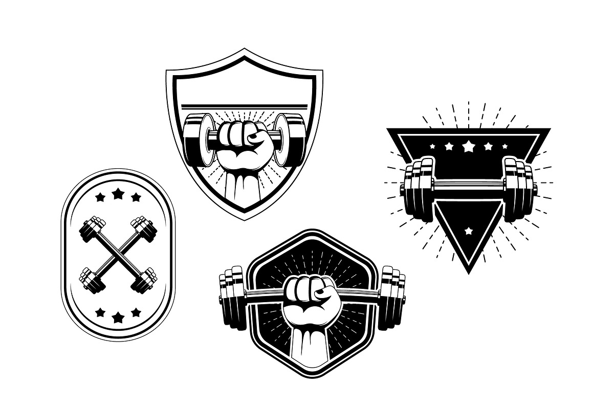 Gym & Fitness Emblem Vector Set preview 2