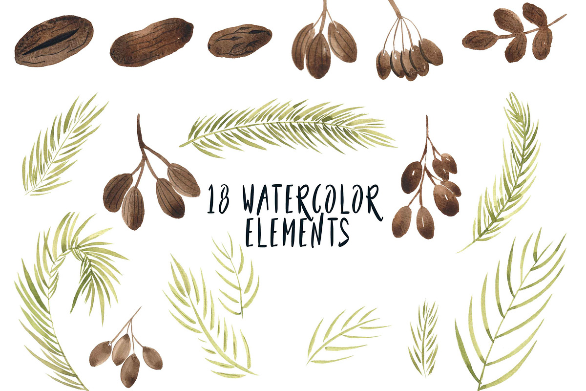 Watercolor Dates & Palms, an Object Graphic by Zahra Makes (Photo 2 of 2)