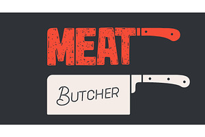 Butcher Knife. Butchery symbol