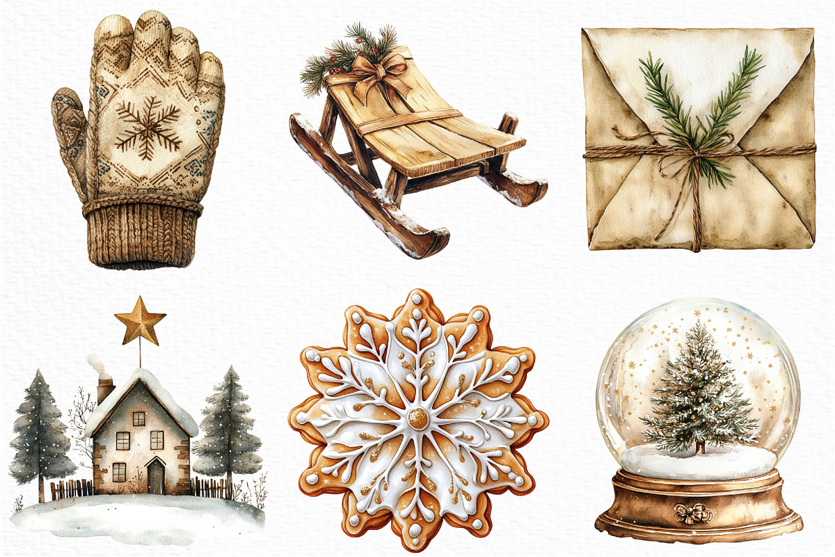 Aesthetic Christmas Clipart, an Illustration by Craft Nest (Photo 3 of 6)
