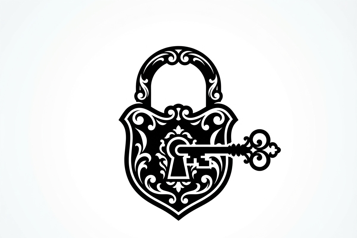 60 Ornate Key and Lock Silhouette, a Technology Illustration by Amazin_art (Photo 18 of 21)