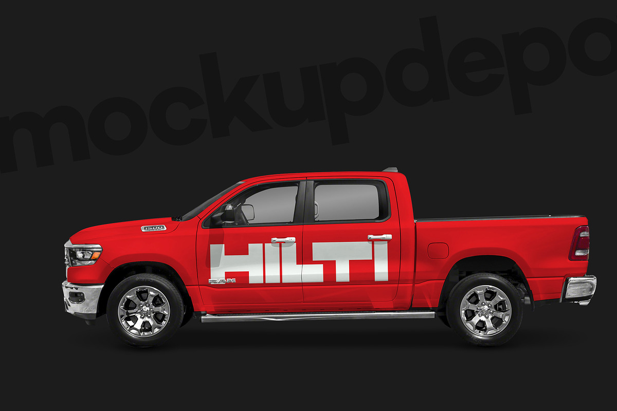 Dodge RAM Pickup Truck Mockup, a Mockup by mockupdepot (Photo 4 of 5)