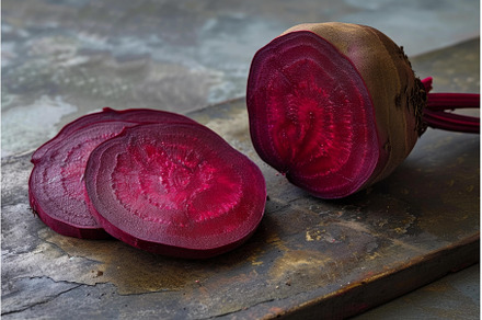 Beetroot half slice water drops, a Food & Drink Photo by Ylivdesign
