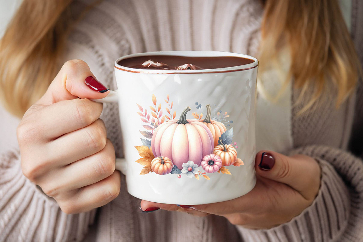 Pastel Pumpkin Sublimation Clipart, an Illustration by SVGArt (Photo 6 of 8)