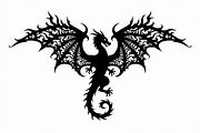 Fierce Black Dragon Emblem Bundle, an Illustration by Designs_River (Thumbnail 3 of 9)