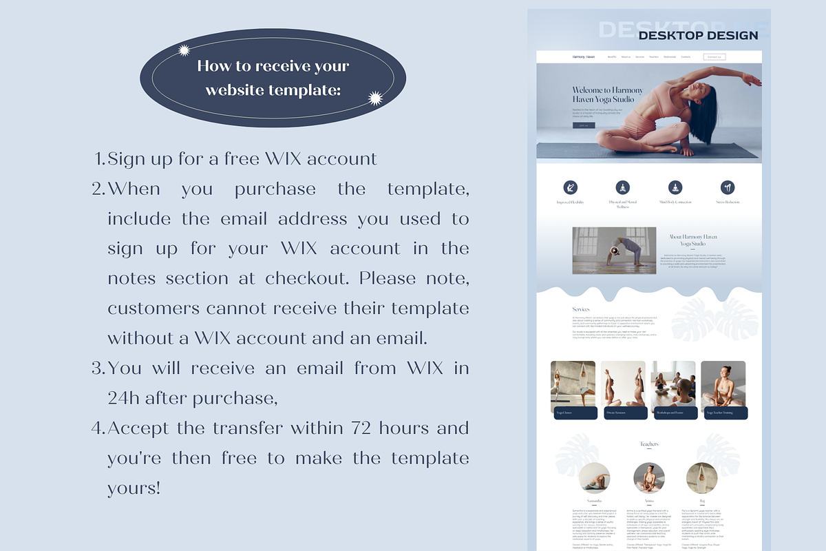 Landing page for Yoga Studio WIX, a Wix Template by Wixify Studio (Photo 2 of 8)