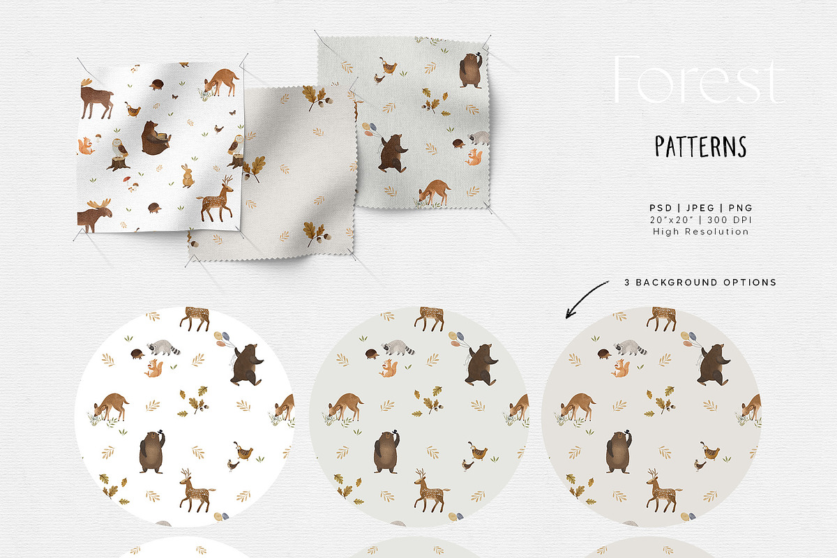 Forest animals. Alphabet & Patterns, an Animal Illustration by annartdreams (Photo 4 of 11)