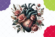 Gothic Floral Heart Clipart, an Illustration by designcity5 (Thumbnail 5 of 5)