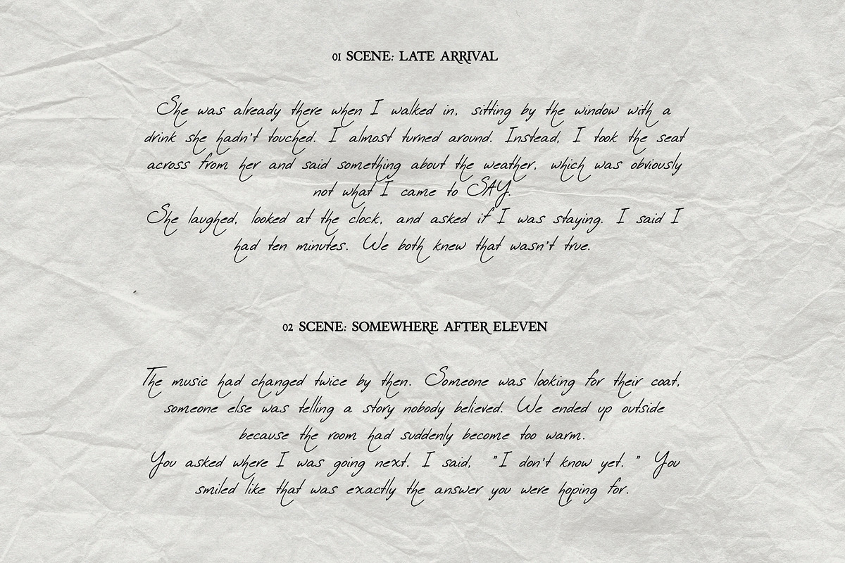 Midnight Baby - Handwritten Script, a Script Font by Mneme (Photo 2 of 7)