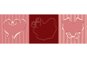 Coquette heart frame with pink bow, an Illustration by art PVP - market