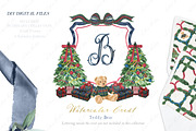 Teddy Bear Christmas Crest, a Decorative Illustration by LABFcreations (Thumbnail 1 of 4)