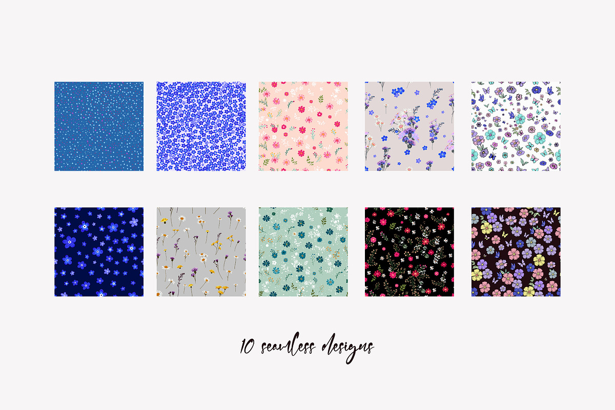 Liberty Floral Seamless Patterns, a Pattern Graphic by FleurArt (Photo 2 of 6)