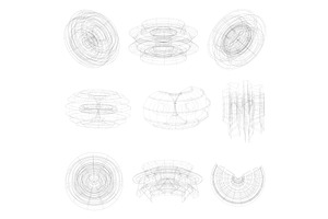 Technical drawings of abstract parts, a Technology Illustration by BeOGraphic