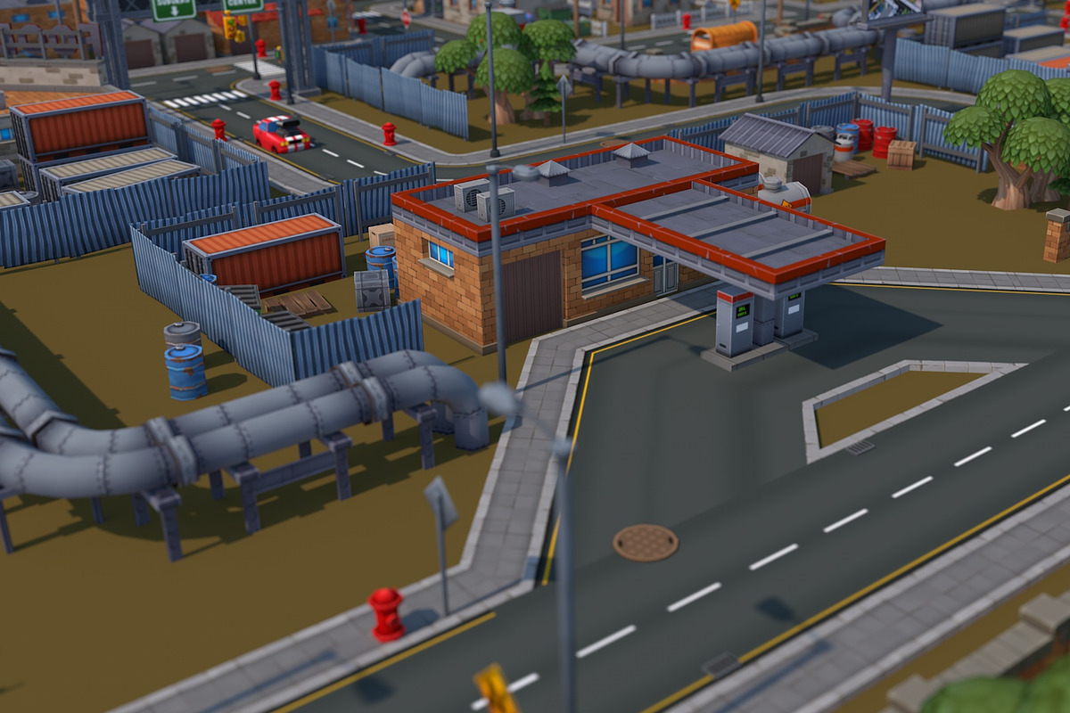 Low Poly Cartoon City Pack, an Architecture 3D Model by multimedia4ds (Photo 3 of 9)