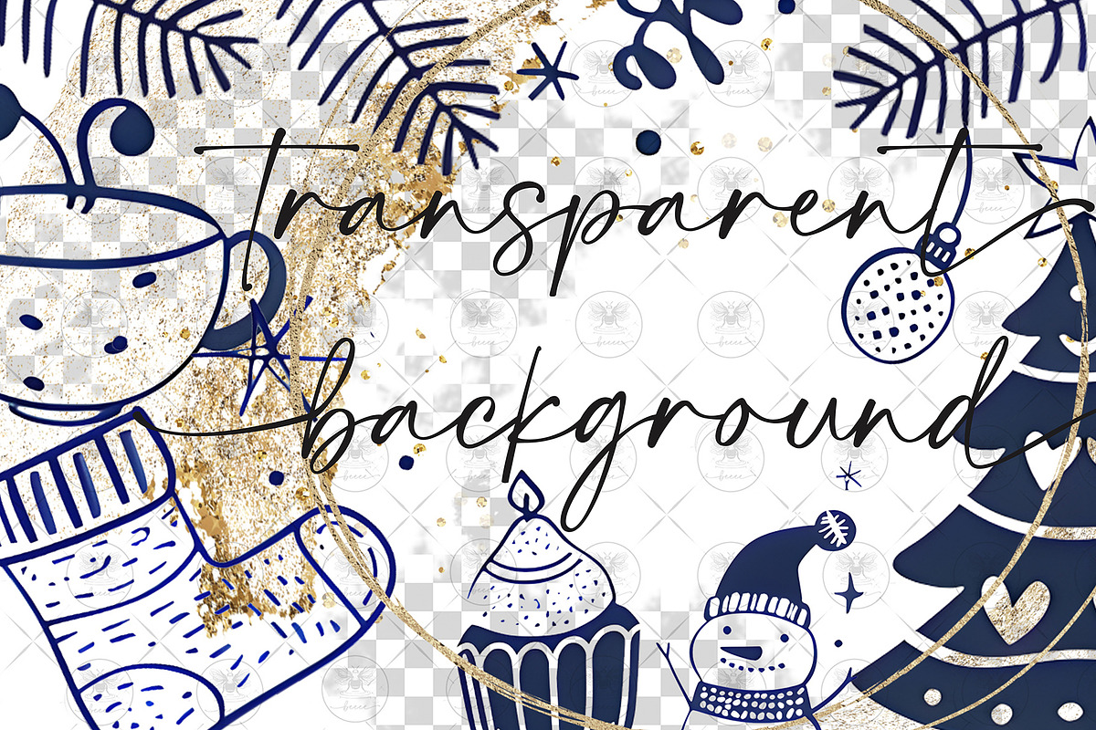 Hand Drawn Whimsical Christmas clipa, an Illustration by BigCakeBee (Photo 2 of 4)