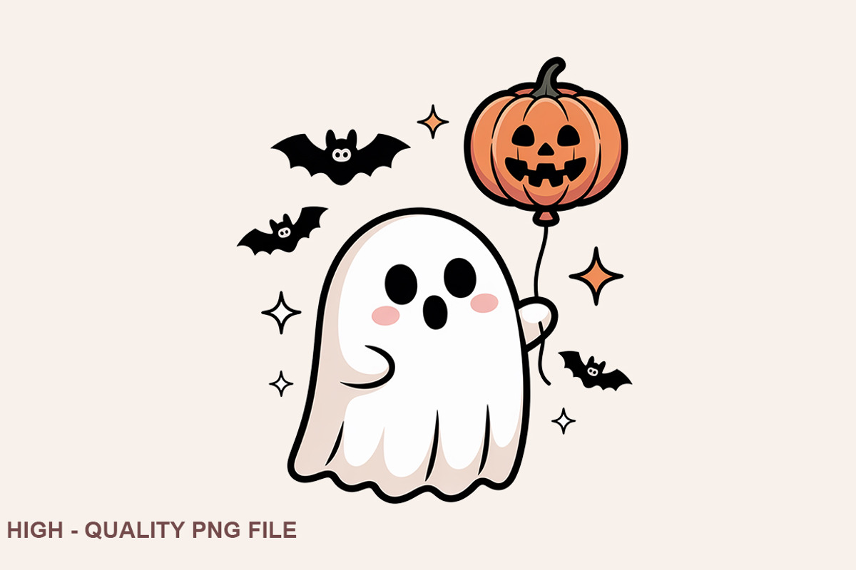 Cute Chubby Ghost Clipart Bundle, a Graphic by crative8112 (Photo 3 of 7)