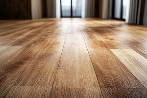 Light brown wooden floor planks inte, a Food & Drink Photo by Pixeness Studio