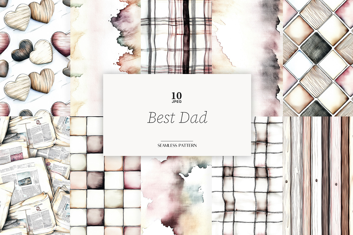 Fathers Day Digital Paper, a Pattern Graphic by GlamArtZhanna (Photo 1 of 4)