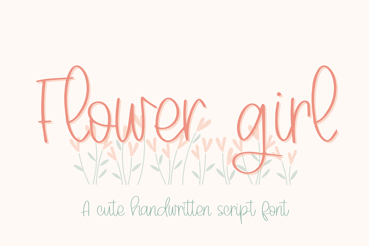 Flower Girl, Cute Handwritten Font, a Script Font by Designing Digitals (Photo 2 of 18)