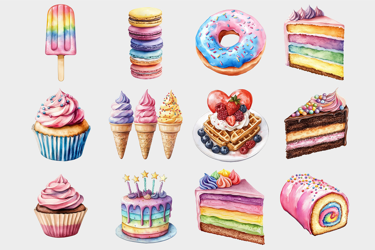 Watercolor Sweets Candy Clipart, a Seasonal Illustration by Design Market (Photo 5 of 5)