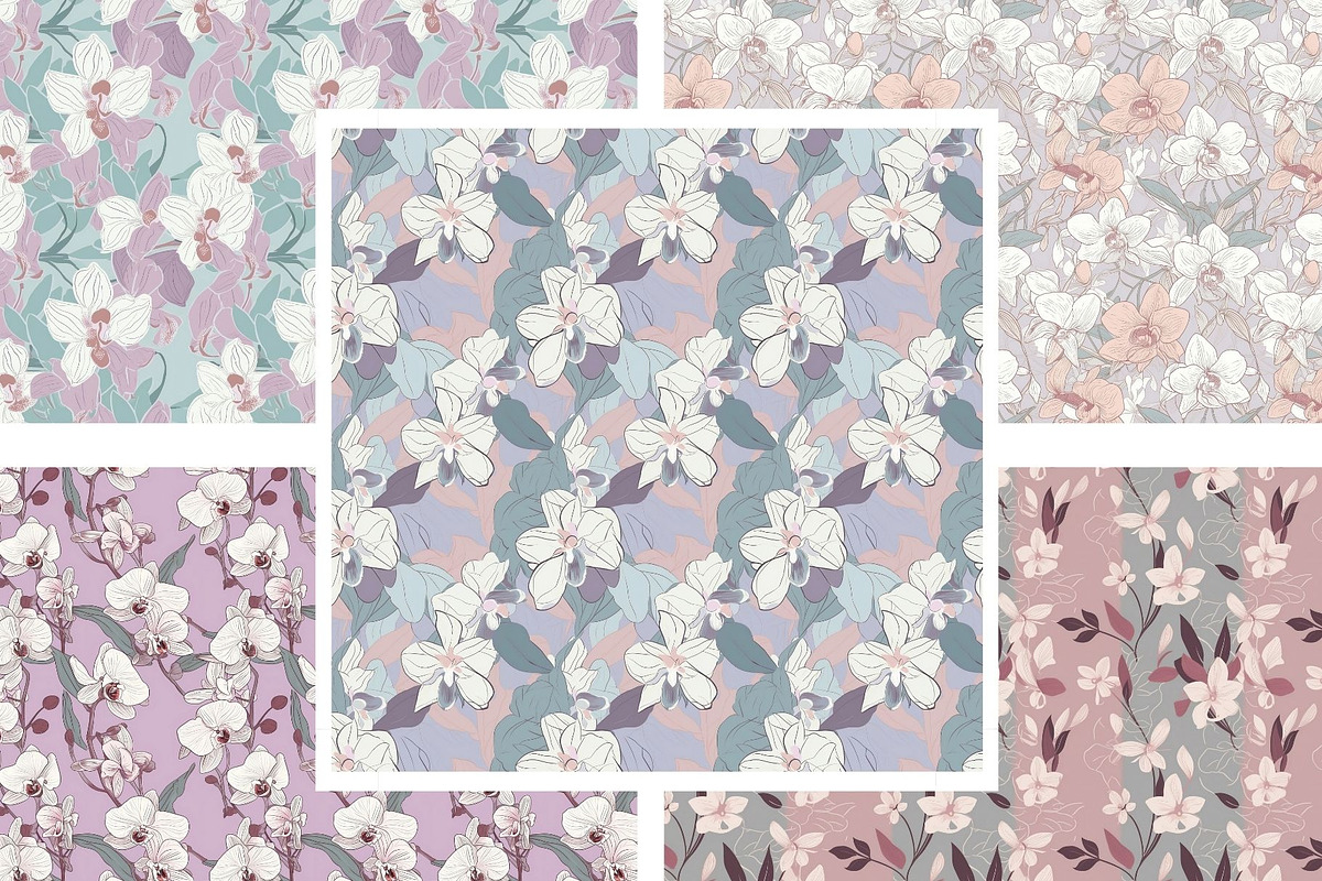 Sweet Orchids Seamless Pattern, a Pattern Graphic by STUDIO CHOTI (Photo 3 of 5)