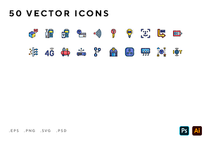 Miscellany technology icons, an Outline Icon by Wencory