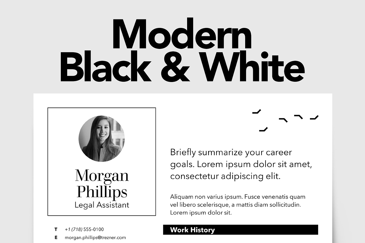 Modern Sophisticated Black and White, a Resume Template by Knockout Prezo (Photo 8 of 10)