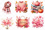 Pink Autumn Fall Clipart, an Illustration by Dream Creation (Thumbnail 4 of 6)