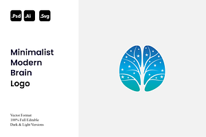 Minimalist Modern Brain Logo, a Branding & Logo Template by Luxury Logos