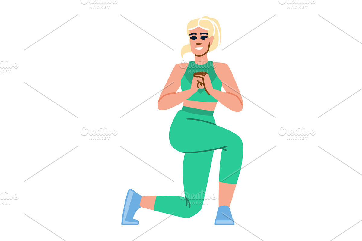 Young woman performing lunges, a Sport Illustration by pikepicture