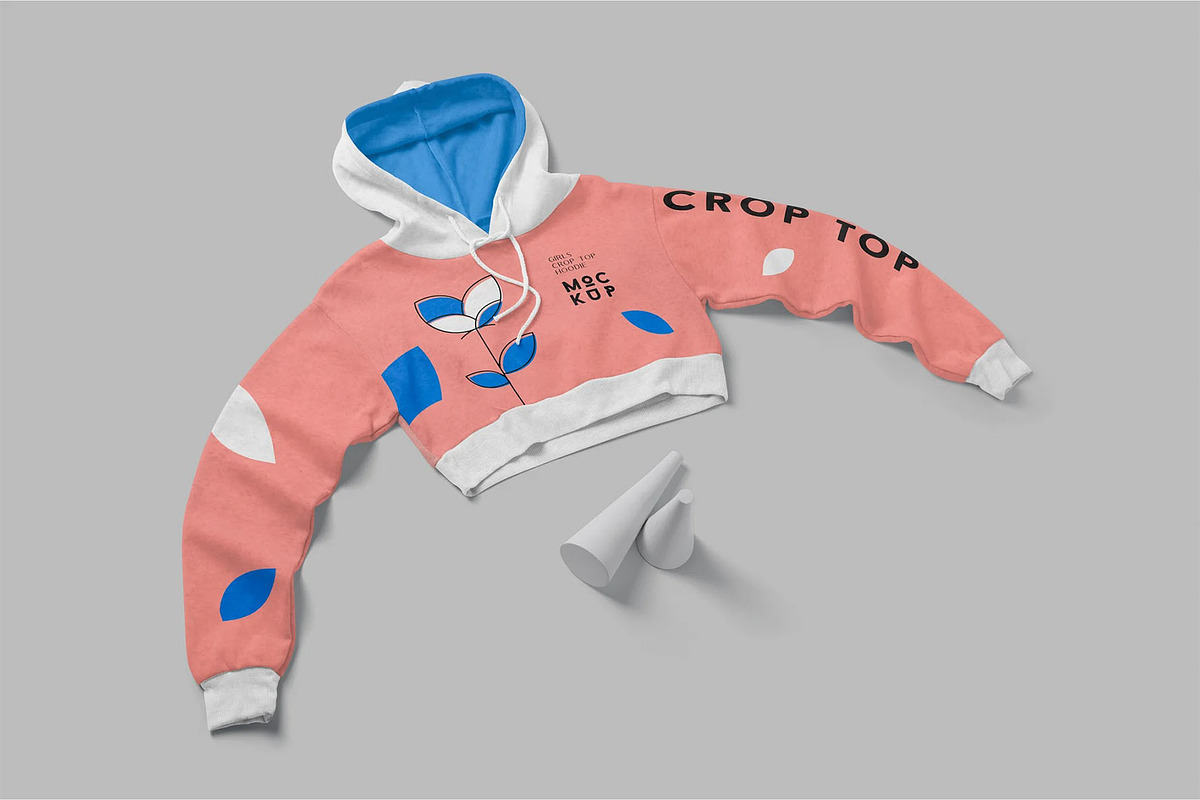 Crop Top Hoodie Mockups, a Hoody Mockup by megostudi0 (Photo 5 of 6)