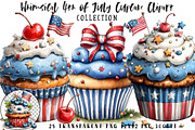 Whimsical 4th of July Cupcake Clipar, an Illustration by OK Design (Thumbnail 1 of 6)