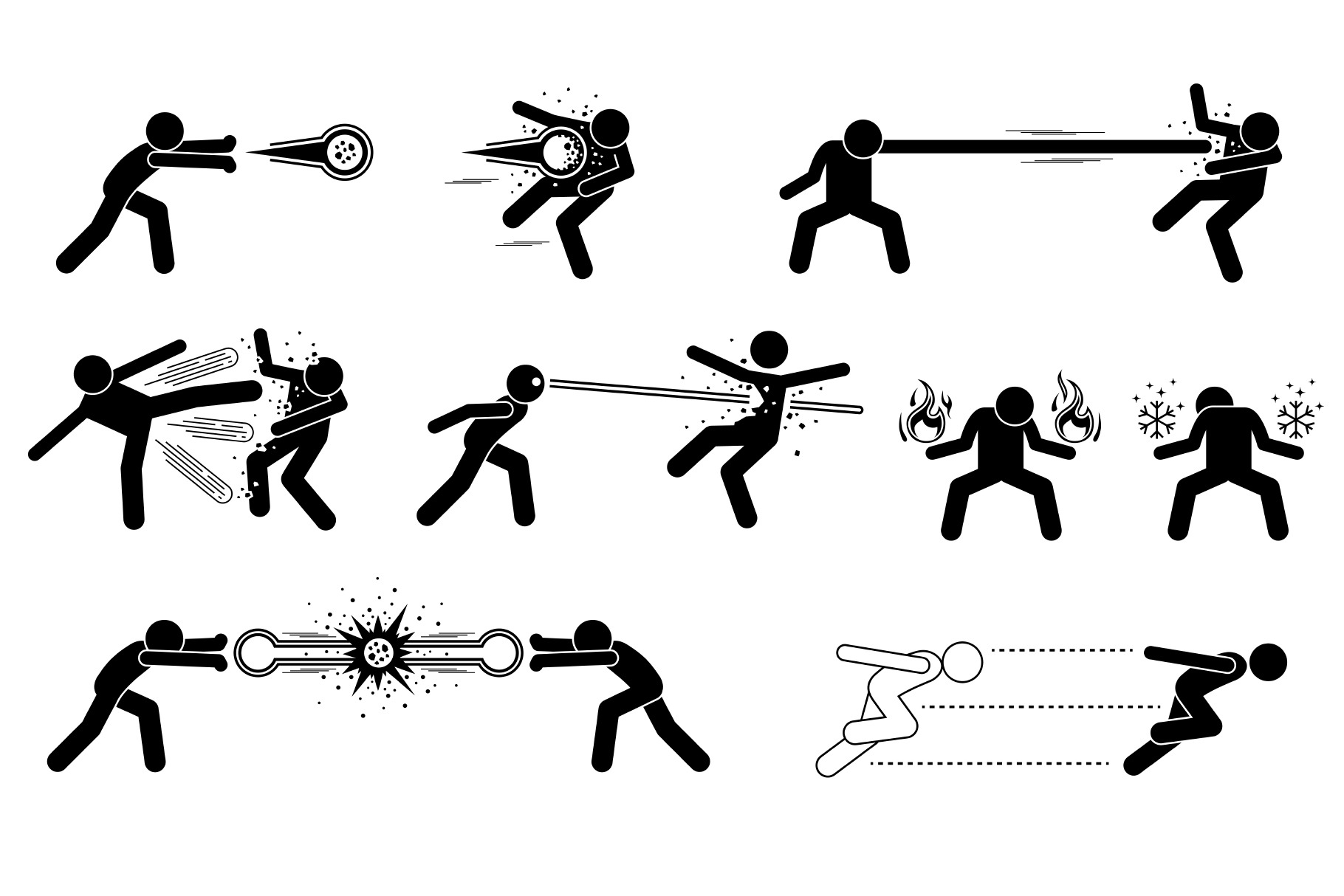Comic Characters Powerful Attacks, an Icon by Leremy Stick Figures