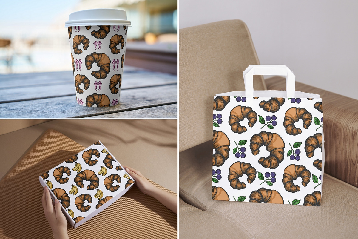 Cafe Favorites: Croissant Patterns, a Pattern Graphic by Elatedowl (Photo 6 of 11)