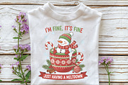 Funny Cute Snowman Christmas PNG, an Illustration by CraftArtStudio (Thumbnail 2 of 4)