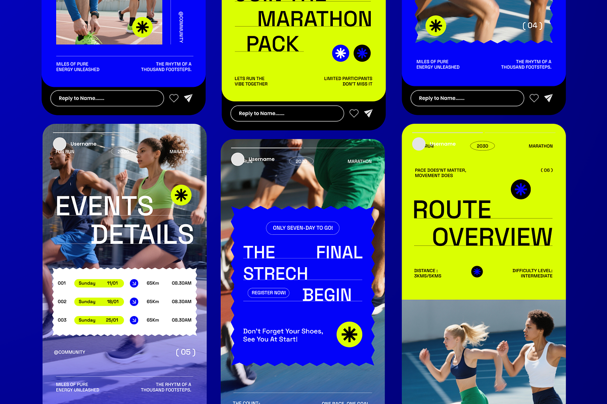 Fun Run & Marathon Instagram Story, a Social Media Template by Annora Studio (Photo 2 of 6)