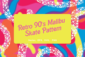 Retro 90s Malibu RollerSkate Pattern