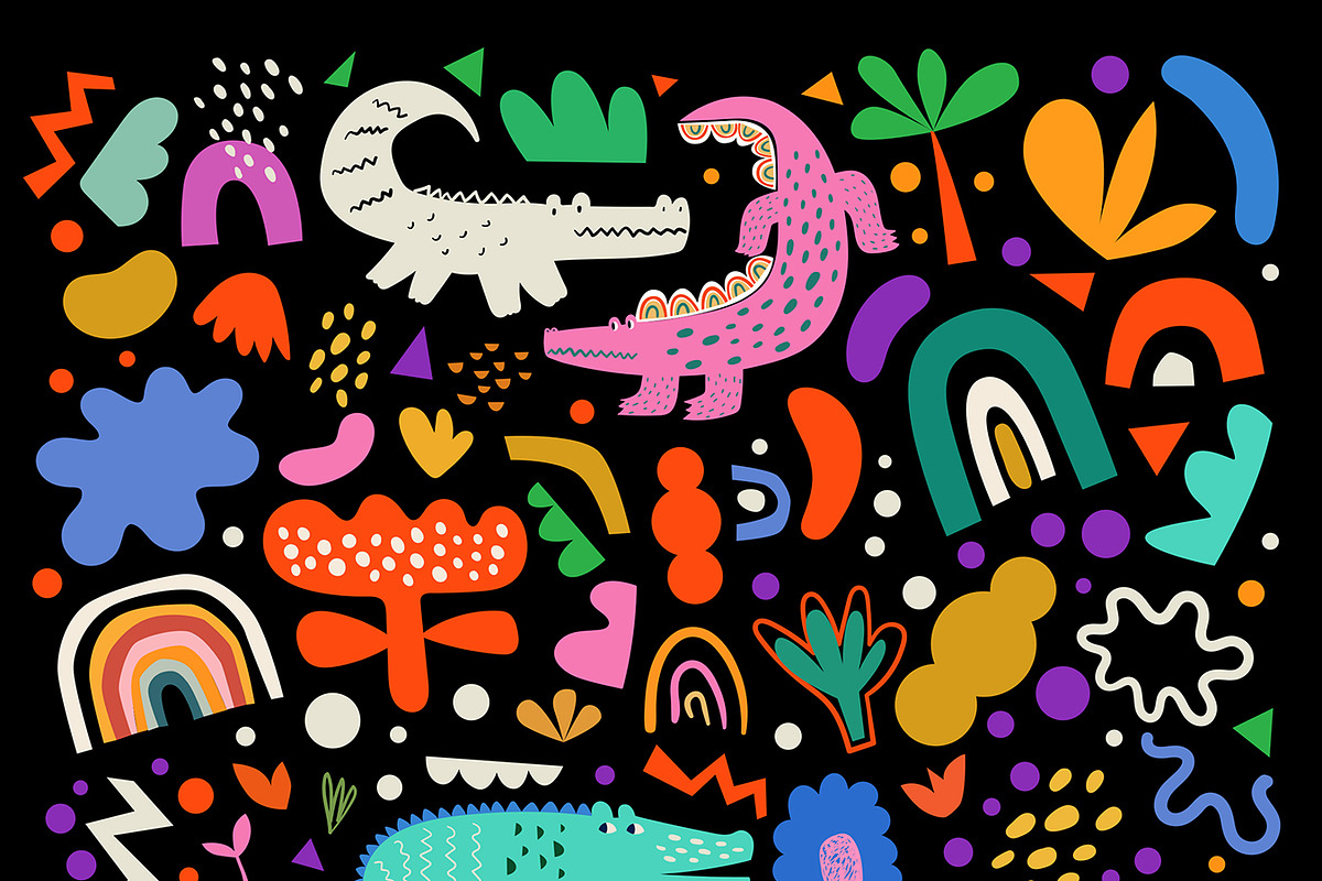 Cute baby crocodiles illustrations, an Animal Illustration by MoleskoStudio (Photo 3 of 23)