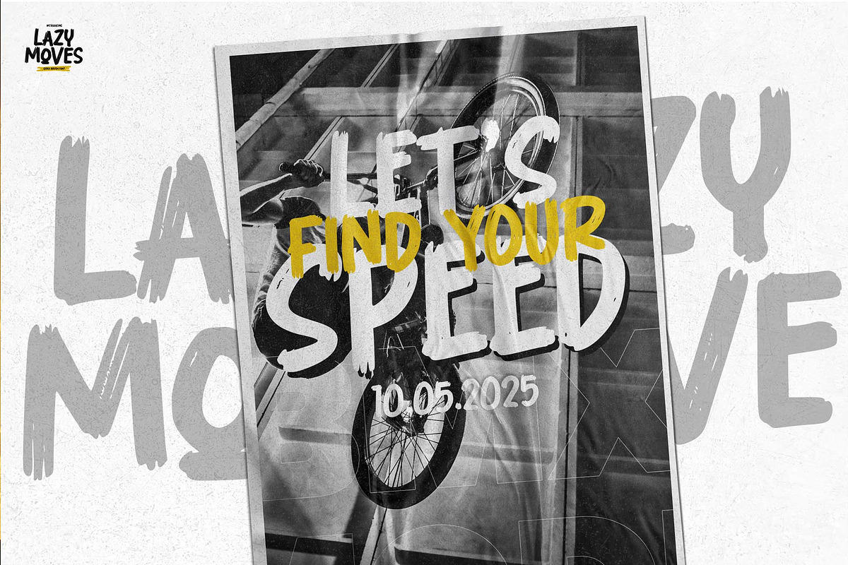 Lazy Moves - Quick Brush Font, a Handwritten Font by Gassstype (Photo 4 of 8)