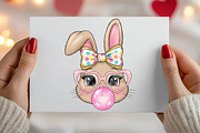 Glitter Easter Bunny Coquette PNG, an Illustration by Canvas Craft (Thumbnail 4 of 6)