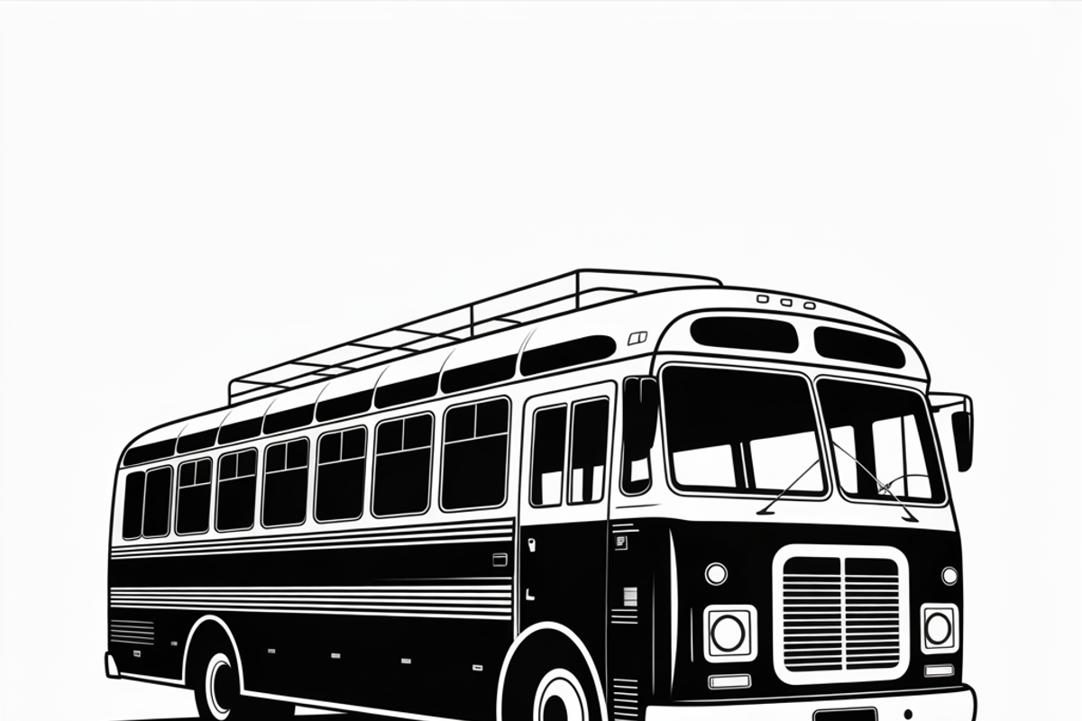 City bus silhouette flat desin, an Illustration by Amazin_art (Photo 4 of 7)