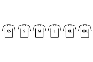 T-shirt Size Icon Set, a Texture Illustration by Vector Creator