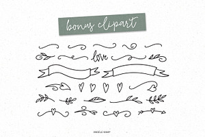 Tilly Lovely Font & Bonus Clipart