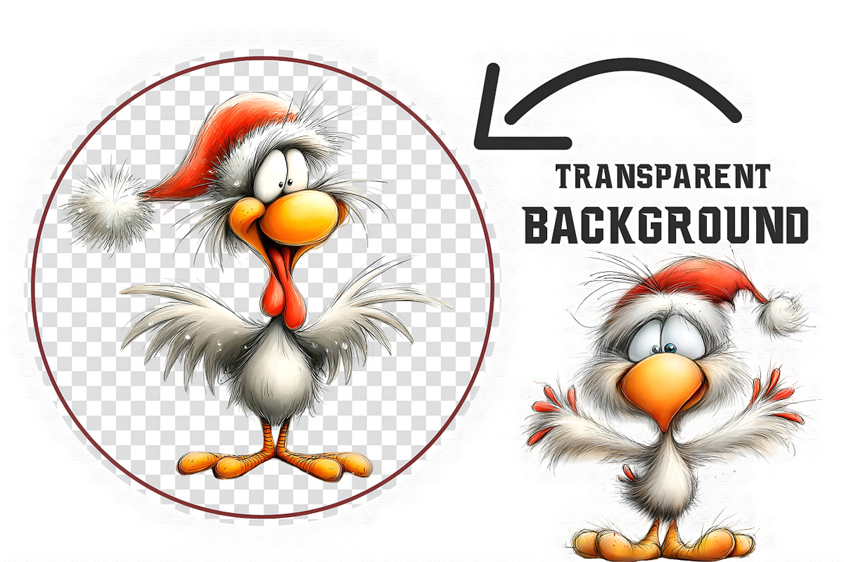 Funny Cartoon Chicken Clipart, an Illustration by Libby Wishes (Photo 6 of 7)