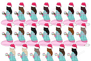 Joy Girls Clipart, a Person Illustration by GlamArtZhanna (Thumbnail 2 of 6)